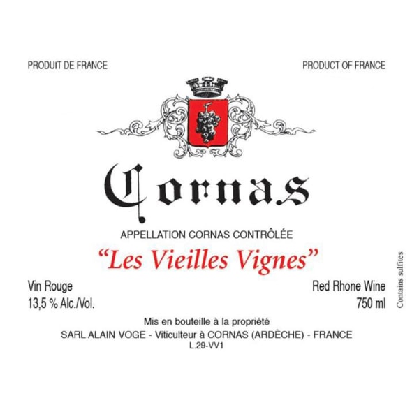 Rượu vang đỏ Alain Voge Cornas Vieilles Vignes 2010