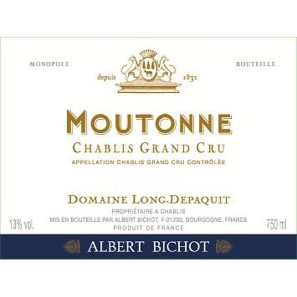 Rượu vang trằng Albert Bichot Chablis Grand Cru Moutonne Monopole 2012