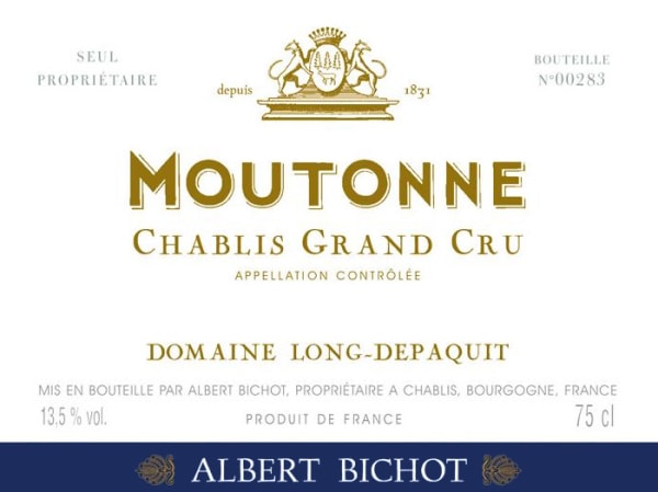 Rượu vang trằng Albert Bichot Chablis Moutonne Grand Cru Domaine Long-Depaquit Monopole 2007
