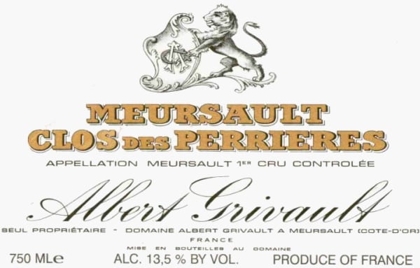 Rượu vang trằng Albert Grivault Meursault Clos des Perrieres Premier Cru 2011