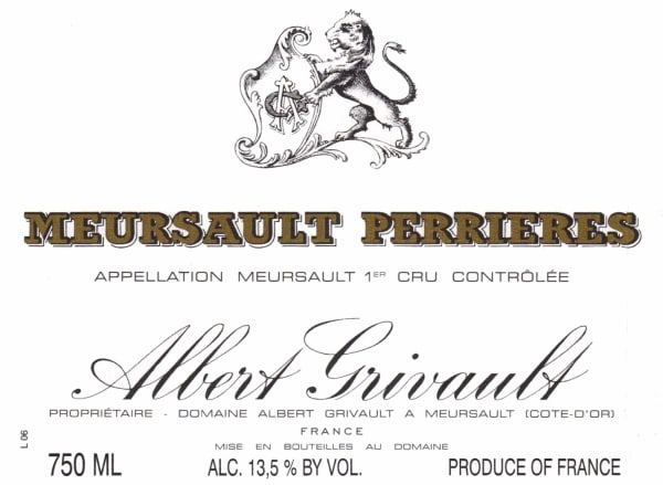 Rượu vang trằng Albert Grivault Meursault Perrieres Premier Cru 2010