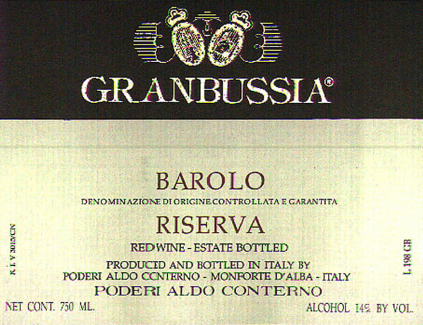 Rượu vang đỏ Aldo Conterno Barolo Granbussia Riserva 1997