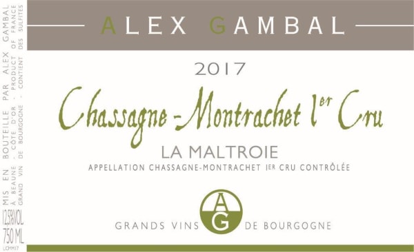 Rượu vang trằng Alex Gambal Chassagne-Montrachet La Maltroie Premier Cru 2017