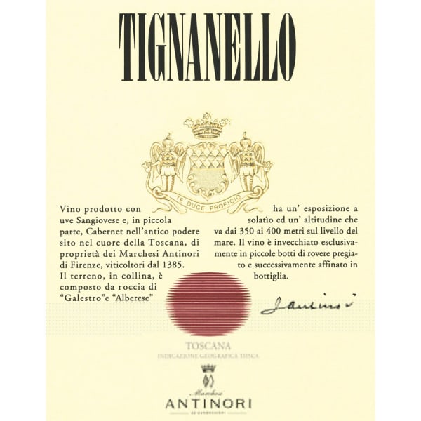 Rượu vang đỏ Antinori Tignanello (chai Magnum 1,5 lít) 2012