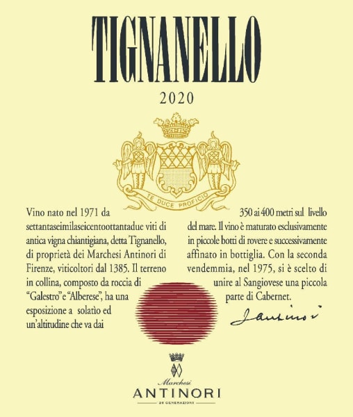 Rượu vang đỏ Antinori Tignanello (chai Magnum 1,5 lít) 2020