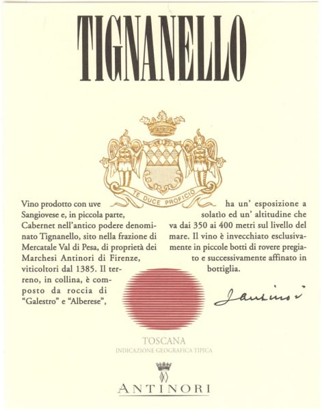 Rượu vang đỏ Antinori Tignanello (chai 3 lít) 2006