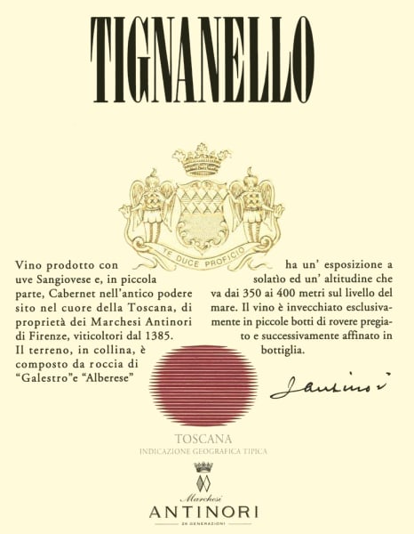 Rượu vang đỏ Antinori Tignanello (chai 3 lít) 2016