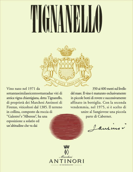 Rượu vang đỏ Antinori Tignanello (chai 3 lít) 2018