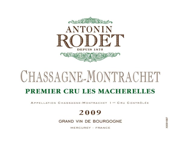 Rượu vang trằng Antonin Rodet Chassagne-Montrachet Les Macherelles 2009