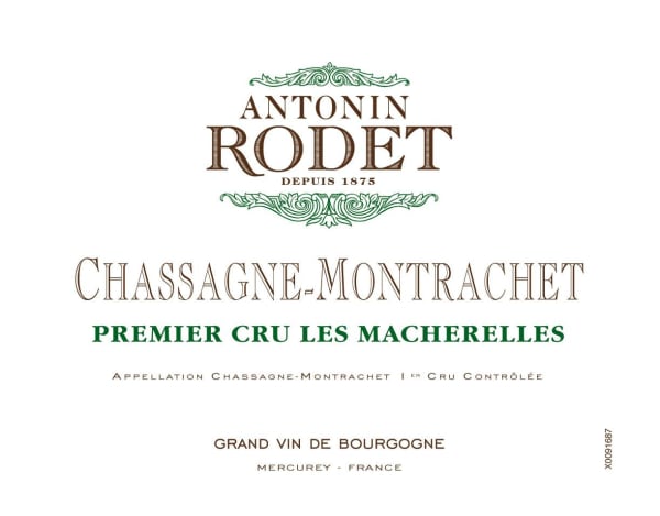 Rượu vang trằng Antonin Rodet Chassagne-Montrachet Les Macherelles 2010