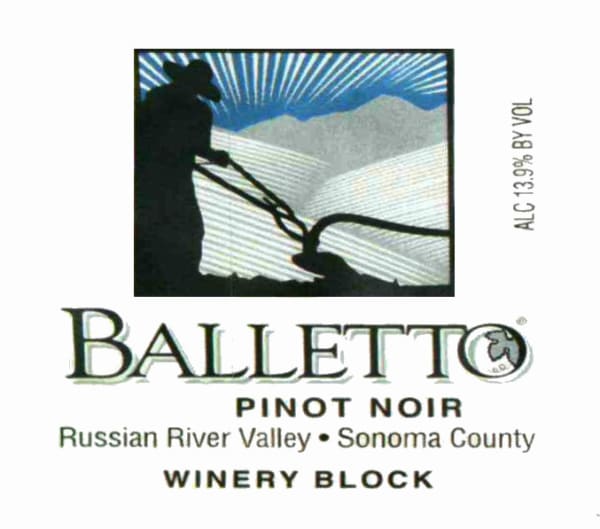 Rượu vang đỏ Balletto Winery Winery Block Pinot Noir 2010
