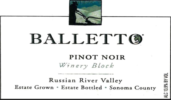 Rượu vang đỏ Balletto Winery Winery Block Pinot Noir 2012