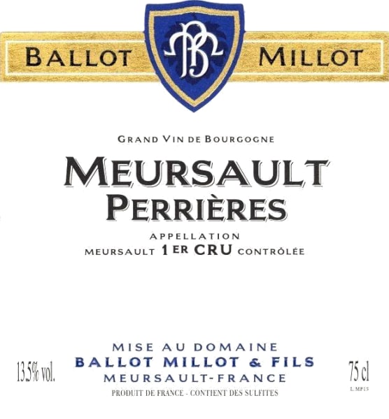 Rượu vang trằng Ballot-Millot Meursault Perrieres Premier Cru 2017