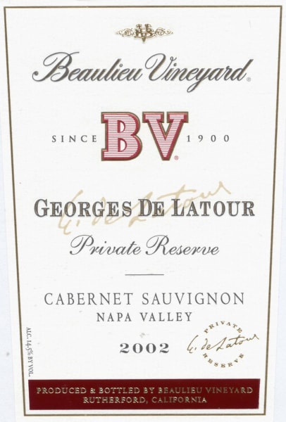 Rượu vang đỏ Beaulieu Vineyard Georges de Latour Private Reserve (chai Magnum 1,5 lít) 2002