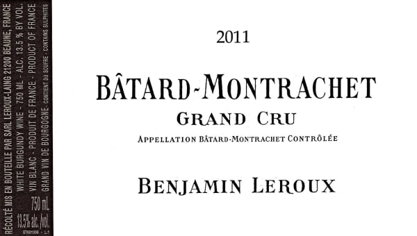 Rượu vang trằng Benjamin Leroux Batard-Montrachet Grand Cru 2011