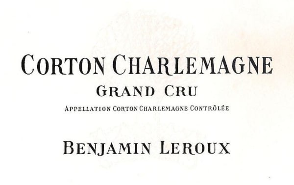 Rượu vang trằng Benjamin Leroux Corton Charlemagne Grand Cru 2013