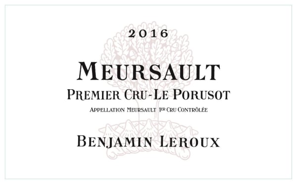 Rượu vang trằng Benjamin Leroux Meursault Le Porusot Premier Cru 2016