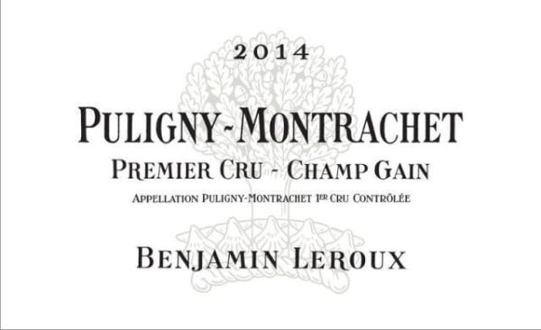 Rượu vang trằng Benjamin Leroux  Puligny-Montrachet Premier Cru Champ Gain 2014