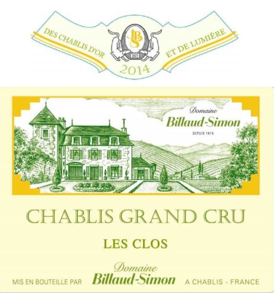 Rượu vang trằng Billaud-Simon Chablis Les Clos Grand Cru 2014