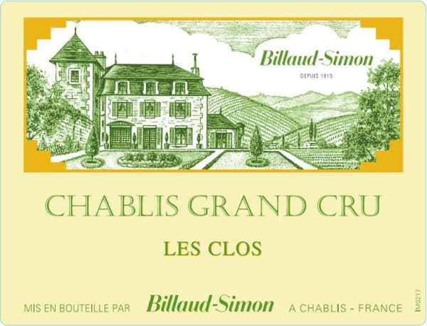 Rượu vang trằng Billaud-Simon Chablis Les Clos Grand Cru 2020