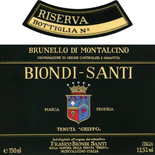 Rượu vang đỏ Biondi-Santi Tenuta Greppo Brunello di Montalcino Riserva 2006