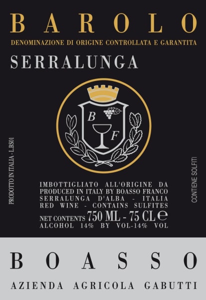 Rượu vang đỏ Boasso Barolo Serralunga 2011