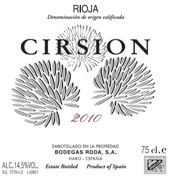 Rượu vang đỏ Bodegas Roda Cirsion 2010