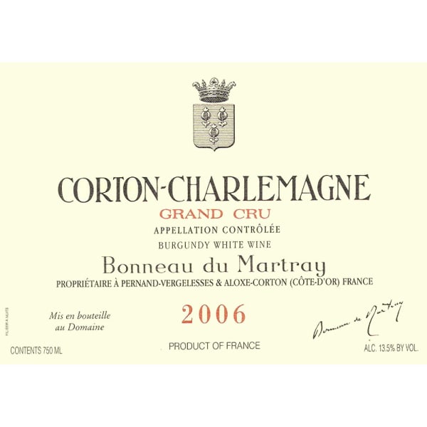 Rượu vang trằng Bonneau du Martray Corton Charlemagne Grand Cru 2006