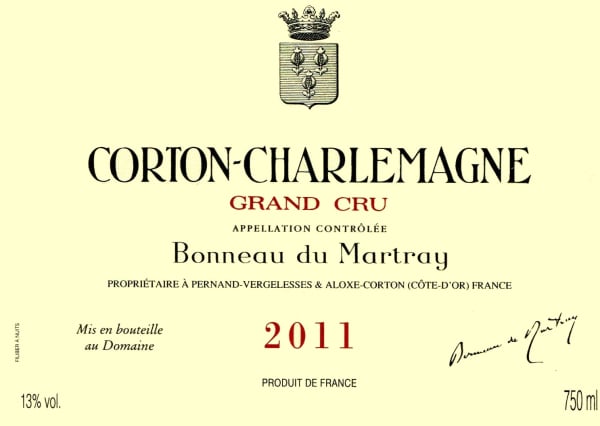Rượu vang trằng Bonneau du Martray Corton Charlemagne Grand Cru 2011