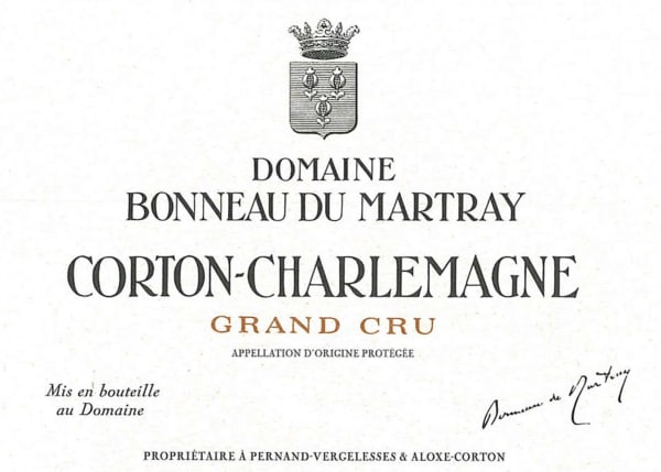 Rượu vang trằng Bonneau du Martray Corton Charlemagne Grand Cru 2018