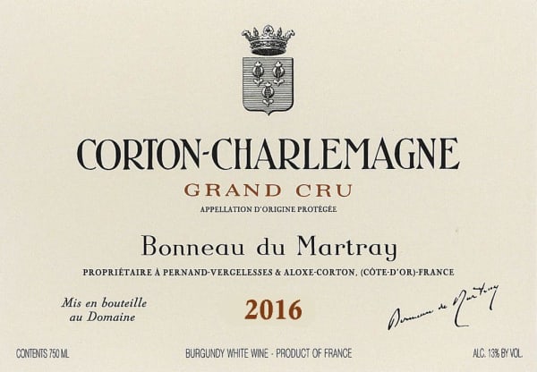 Rượu vang trằng Bonneau du Martray Corton Charlemagne Grand Cru (chai 375 ml) 2016