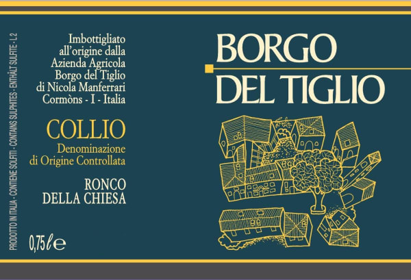 Rượu vang trằng Borgo del Tiglio Collio Ronco della Chiesa 2018