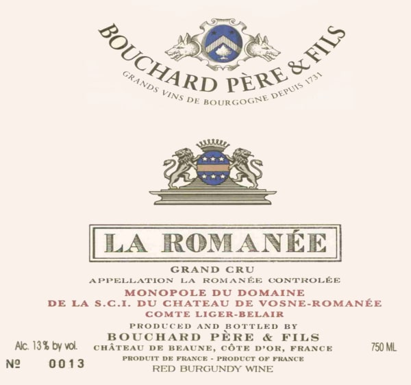 Rượu vang đỏ Bouchard Pere & Fils La Romanee Grand Cru 2000