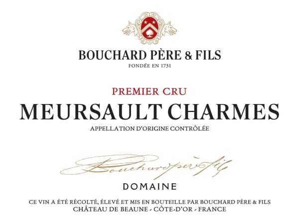 Rượu vang trằng Bouchard Pere & Fils Meursault Charmes Premier Cru 2018