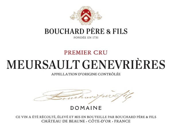 Rượu vang trằng Bouchard Pere & Fils Meursault Genevrieres Premier Cru 2017
