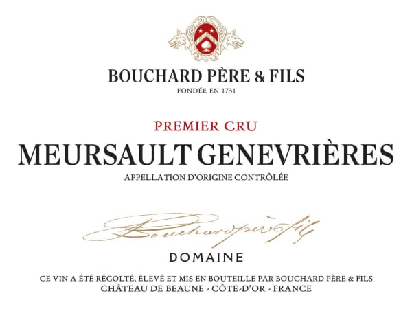 Rượu vang trằng Bouchard Pere & Fils Meursault Genevrieres Premier Cru 2020