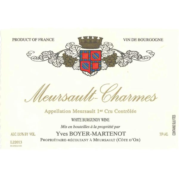 Rượu vang trằng Boyer-Martenot Meursault Charmes Premier Cru 2015