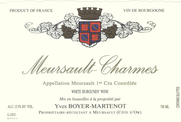 Rượu vang trằng Boyer-Martenot Meursault Charmes Premier Cru 2017