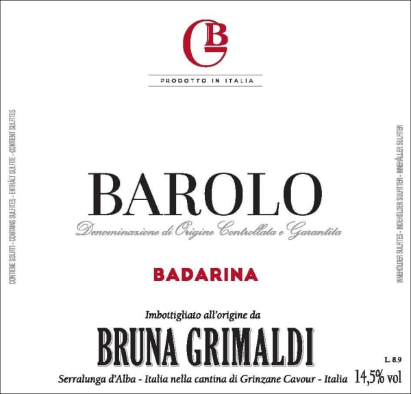 Rượu vang đỏ Bruna Grimaldi Barolo Badarina (chai 3 lít) 2018