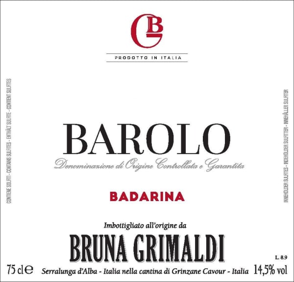 Rượu vang đỏ Bruna Grimaldi Barolo Badarina (chai 3 lít) 2019