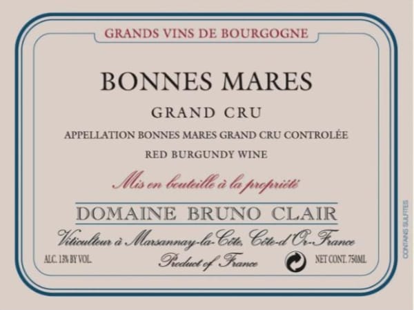 Rượu vang đỏ Bruno Clair Bonnes-Mares Grand Cru 2010