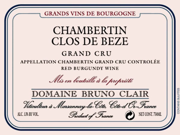 Rượu vang đỏ Bruno Clair Chambertin-Clos de Beze Grand Cru 2010