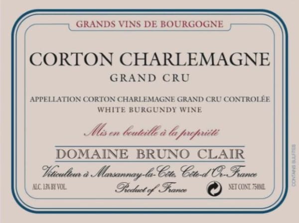 Rượu vang trằng Bruno Clair Corton-Charlemagne Grand Cru 2010