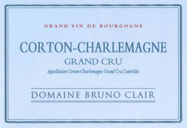 Rượu vang trằng Bruno Clair Corton-Charlemagne Grand Cru 2020