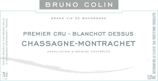 Rượu vang trằng Bruno Colin Chassagne Montrachet Blanchot Dessus 2011