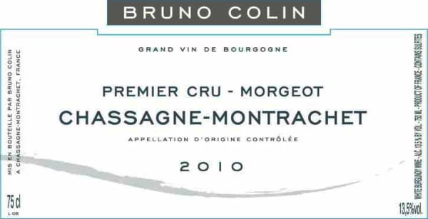 Rượu vang trằng Bruno Colin Chassagne-Montrachet Morgeot Premier Cru 2010