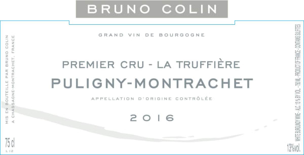 Rượu vang trằng Bruno Colin Puligny-Montrachet La Truffiere Premier Cru 2016