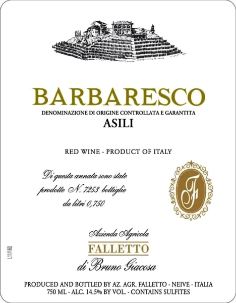 Rượu vang đỏ Bruno Giacosa Barbaresco Asili 2017