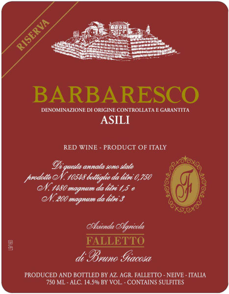 Rượu vang đỏ Bruno Giacosa Barbaresco Asili Riserva (chai 3 lít) 2014