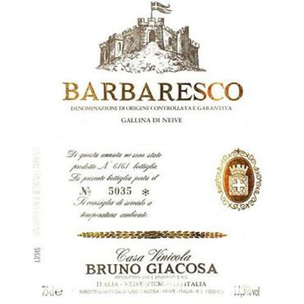 Rượu vang đỏ Bruno Giacosa Barbaresco Gallina di Nieve 1986